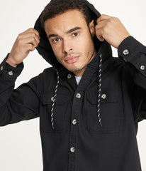 Men's Long Sleeve Hooded Shirt Jacket: Stretch Twill | Forever 21 Men