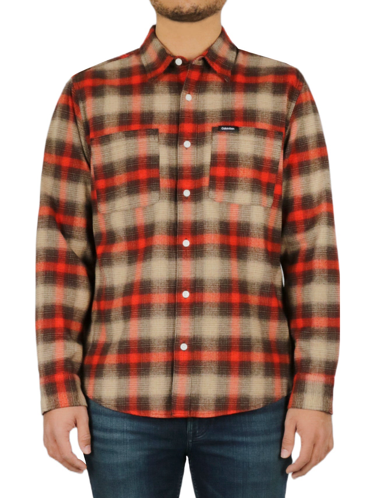 Long Sleeves Linear Ombre Flannel Shirt | Forever 21 Men