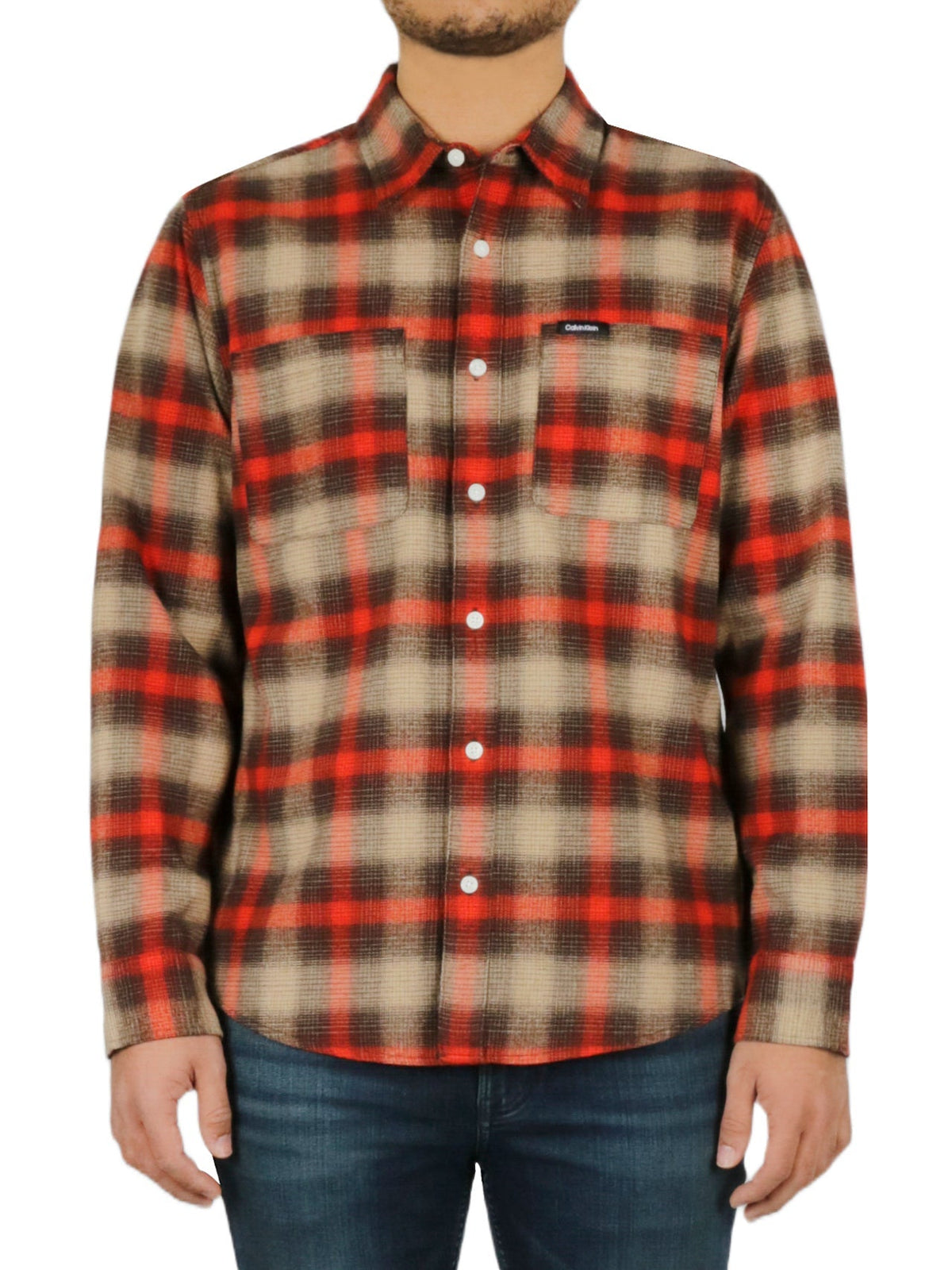 Long Sleeves Linear Ombre Flannel Shirt | Forever 21 Men