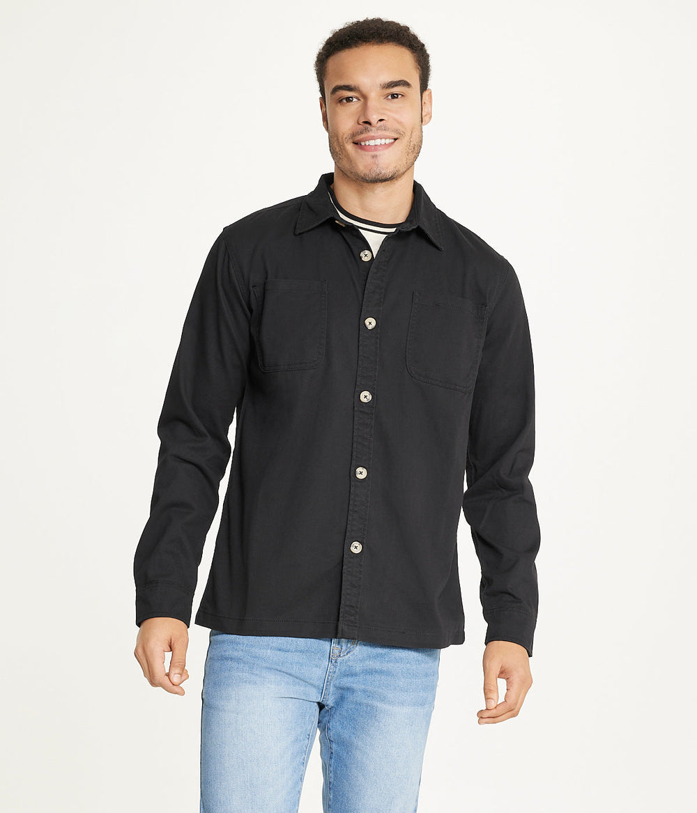 Men's Long Sleeve Shirt Jacket Stretch Twill | Forever 21 Men