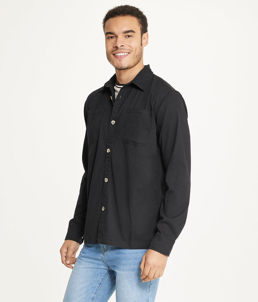 Men's Long Sleeve Shirt Jacket Stretch Twill | Forever 21 Men