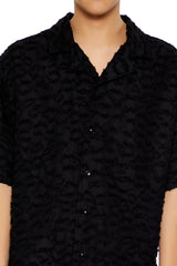 Frayed Jacquard Cuban Collar Shirt | Forever 21 Men