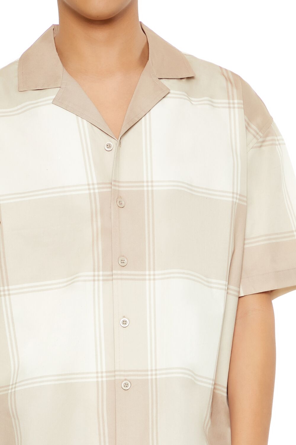 Plaid Drop-Sleeve Cropped Shirt | Forever 21 Men
