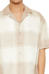Plaid Drop-Sleeve Cropped Shirt | Forever 21 Men
