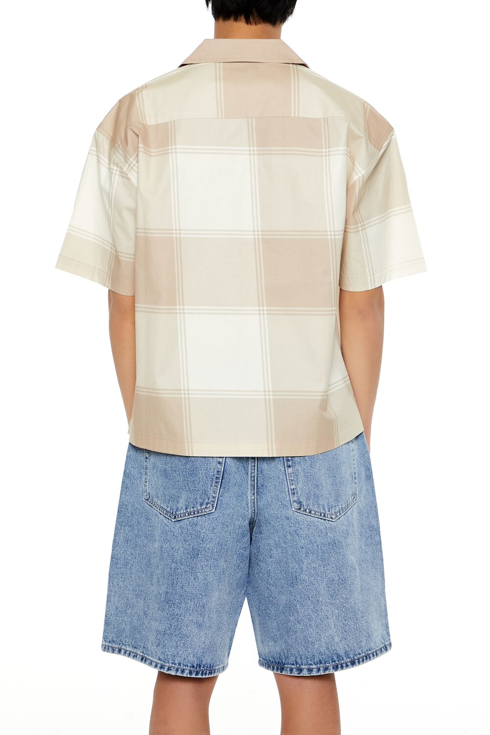 Plaid Drop-Sleeve Cropped Shirt | Forever 21 Men