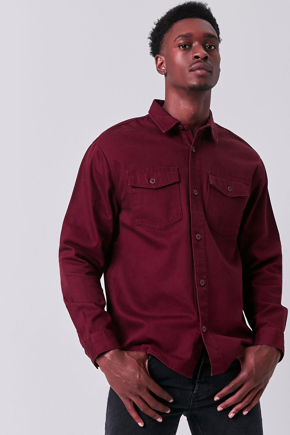 Long Sleeve Dual-Pocket Shirt | Forever 21 Men