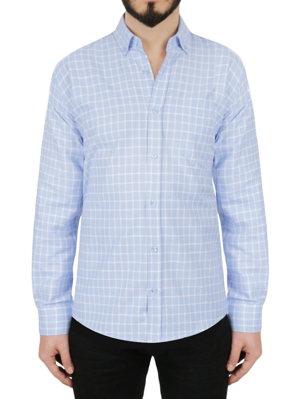 Men's Regular Shirt Blue Check Design 2 | Forever 21 Men