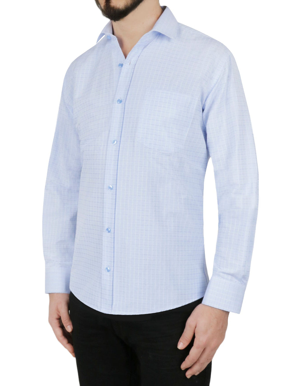 Windowpane Checkered Dress Shirt in Grey | Forever 21 Men