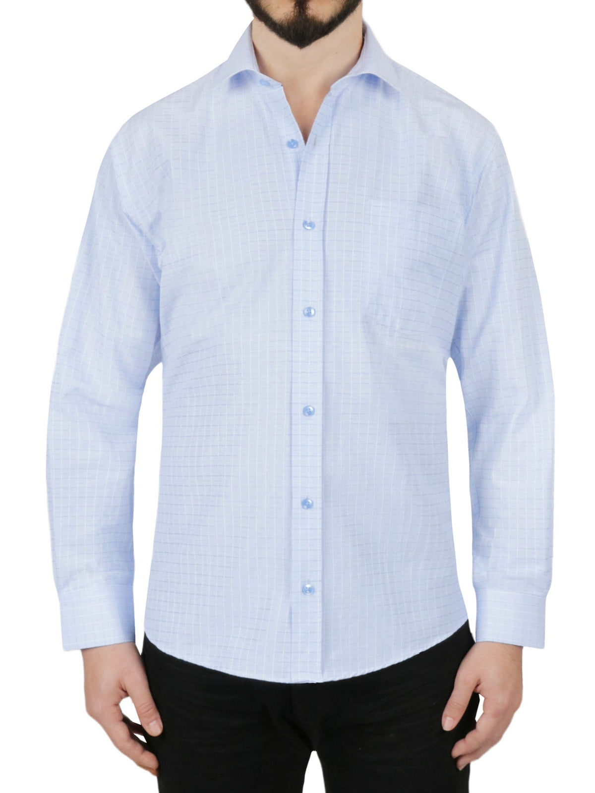 Windowpane Checkered Dress Shirt in Grey | Forever 21 Men