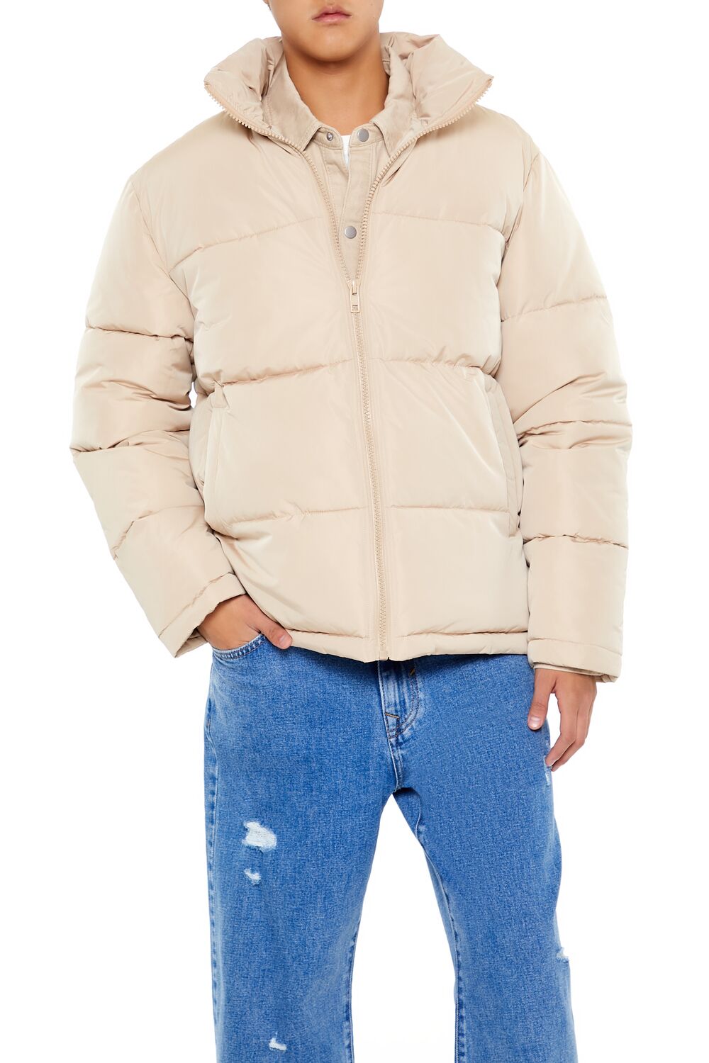 Quilted Funnel-Neck Puffer Jacket | Forever 21 Men
