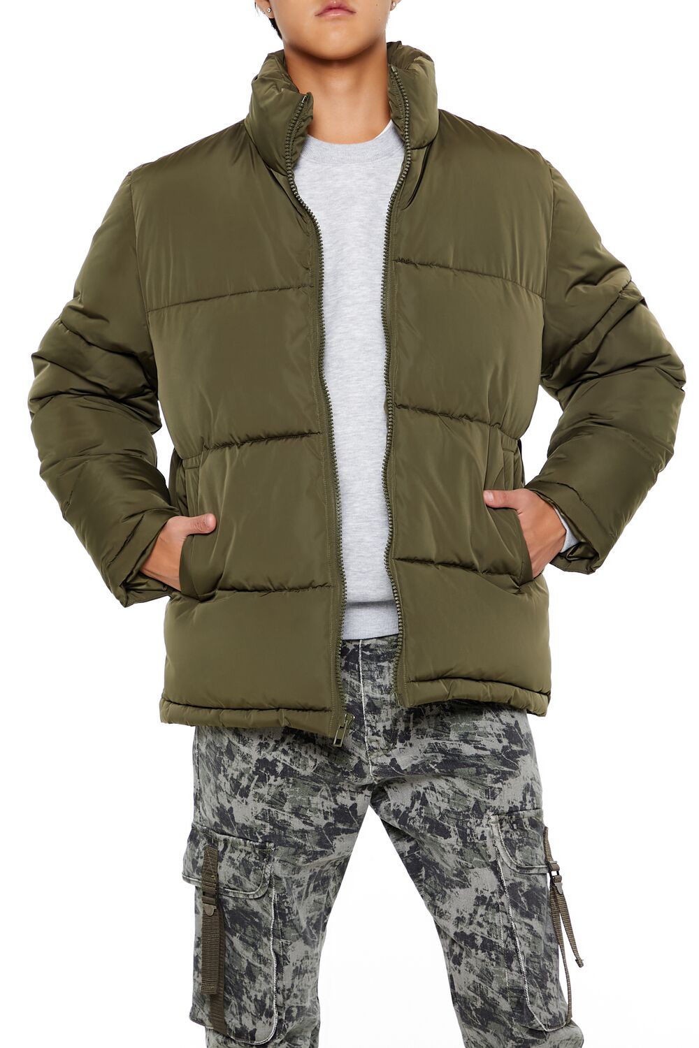 Quilted Funnel-Neck Puffer Jacket | Forever 21 Men