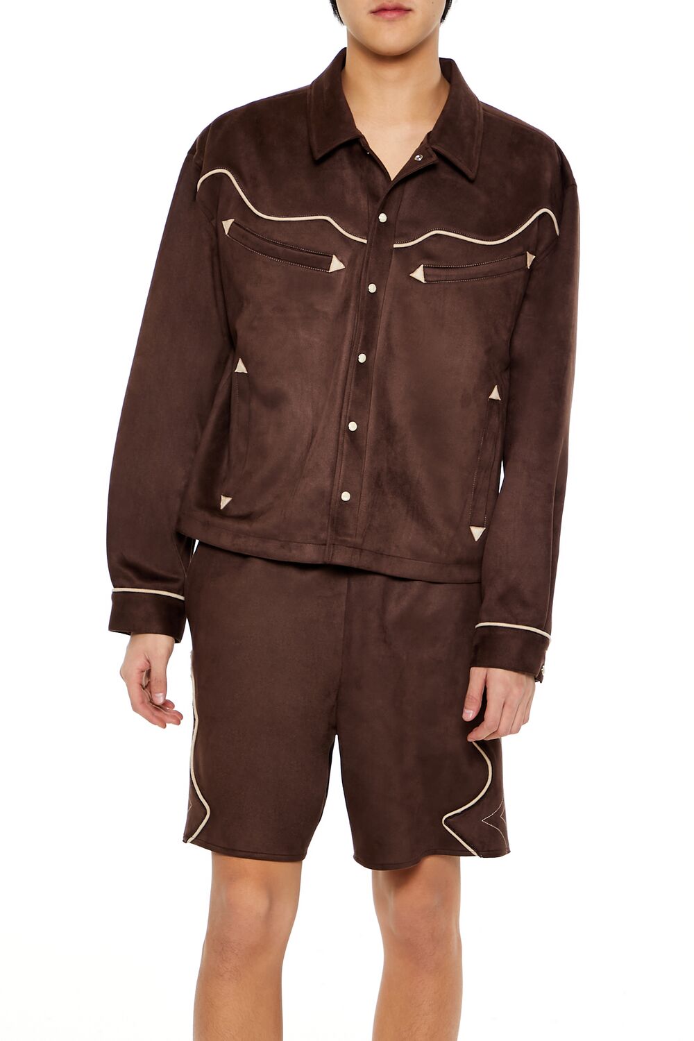 Geo Faux Suede Trucker Jacket | Forever 21 Men