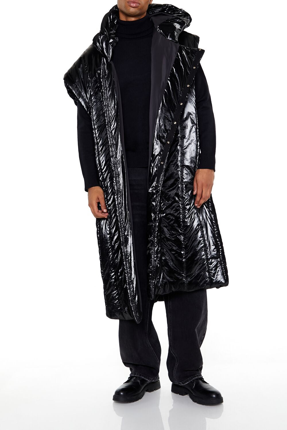 Hooded Longline Puffer Vest | Forever 21 Men