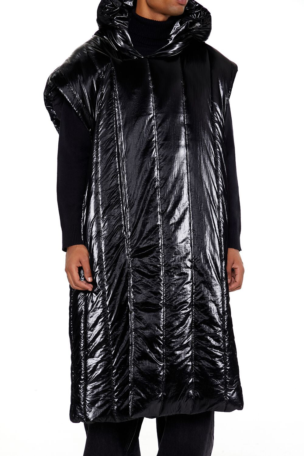 Hooded Longline Puffer Vest | Forever 21 Men
