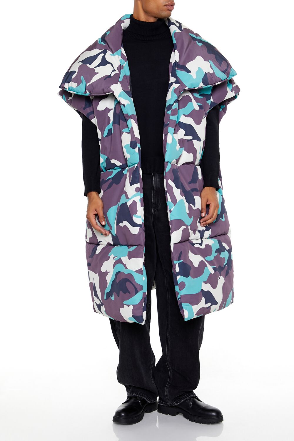 Camo Print Longline Puffer Vest | Forever 21 Men