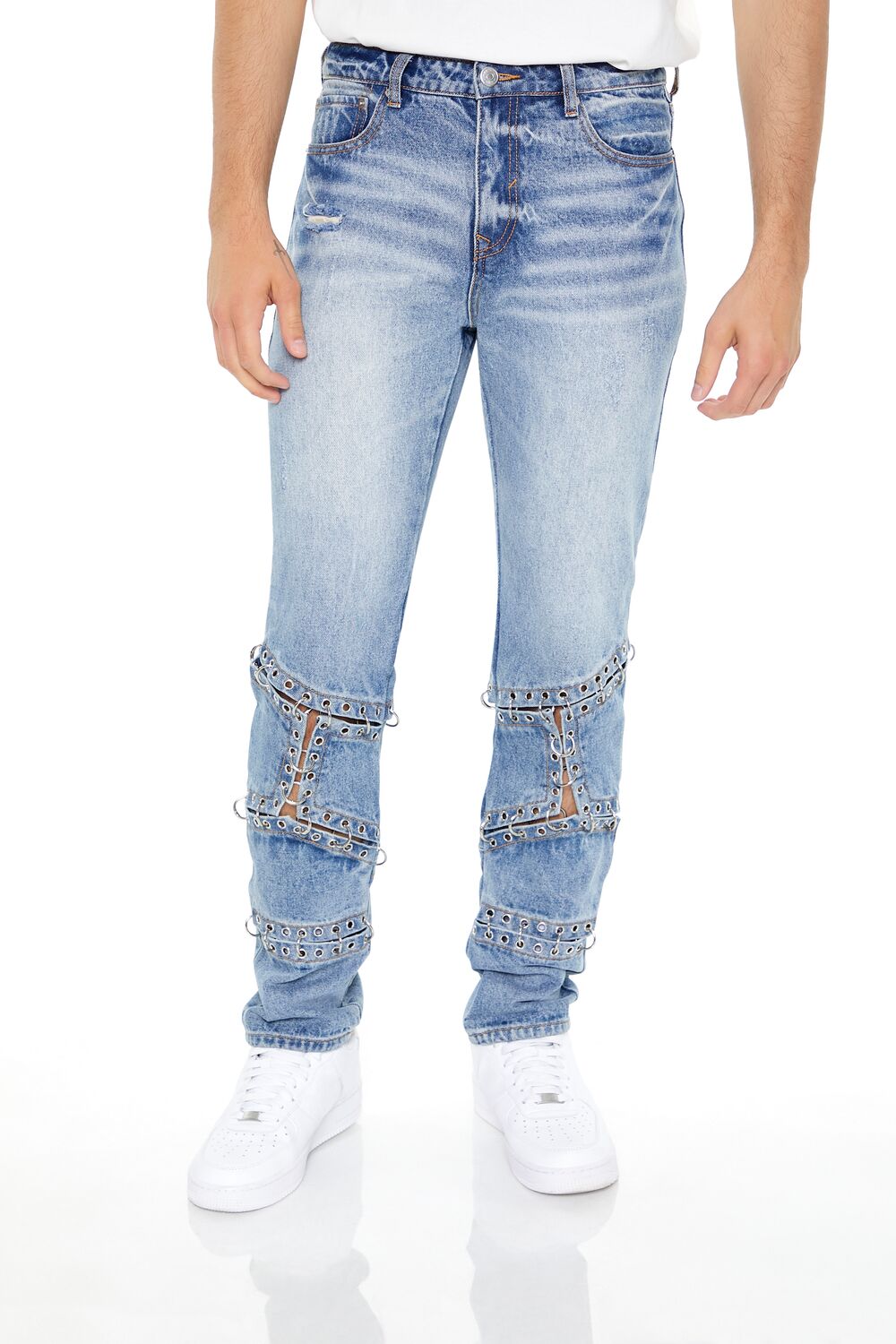 Grommet Cutout Slim-Fit Jeans | Forever 21 Men