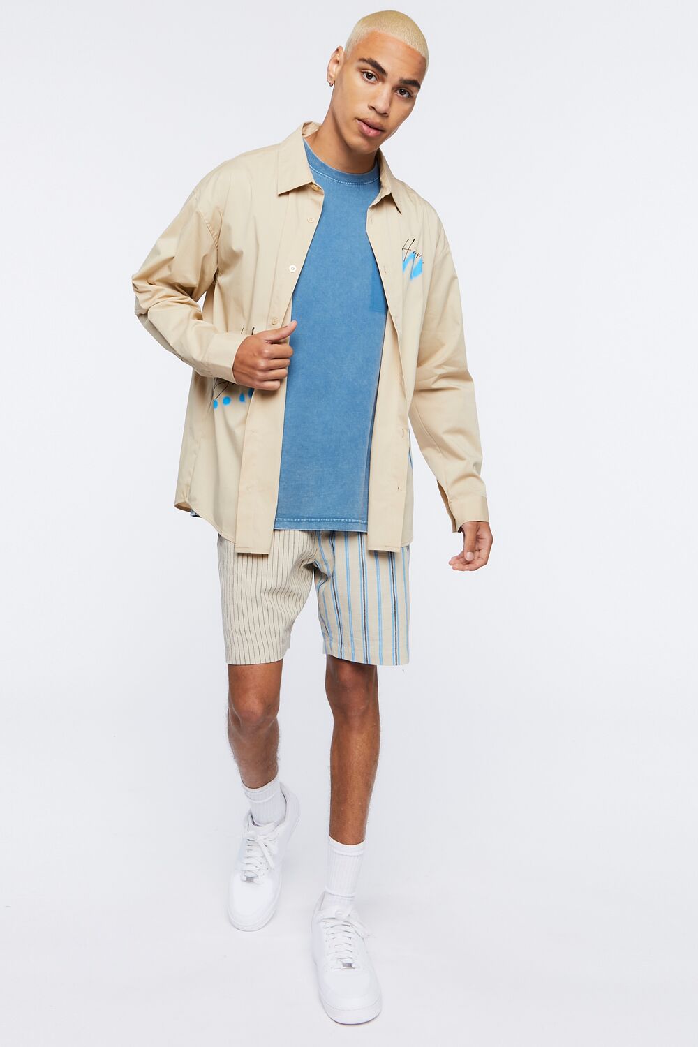 Reworked Striped Drawstring Shorts | Forever 21 Men