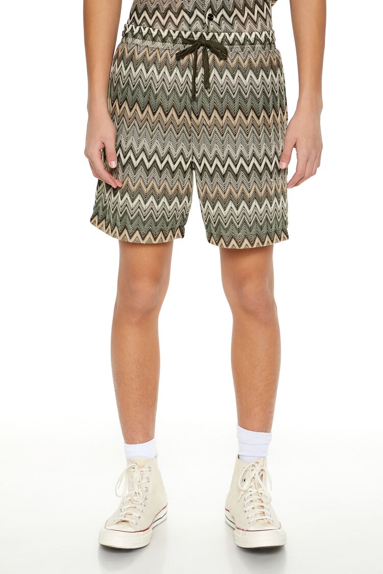 Multi Zigzag Drawstring Shorts | Forever 21 Men