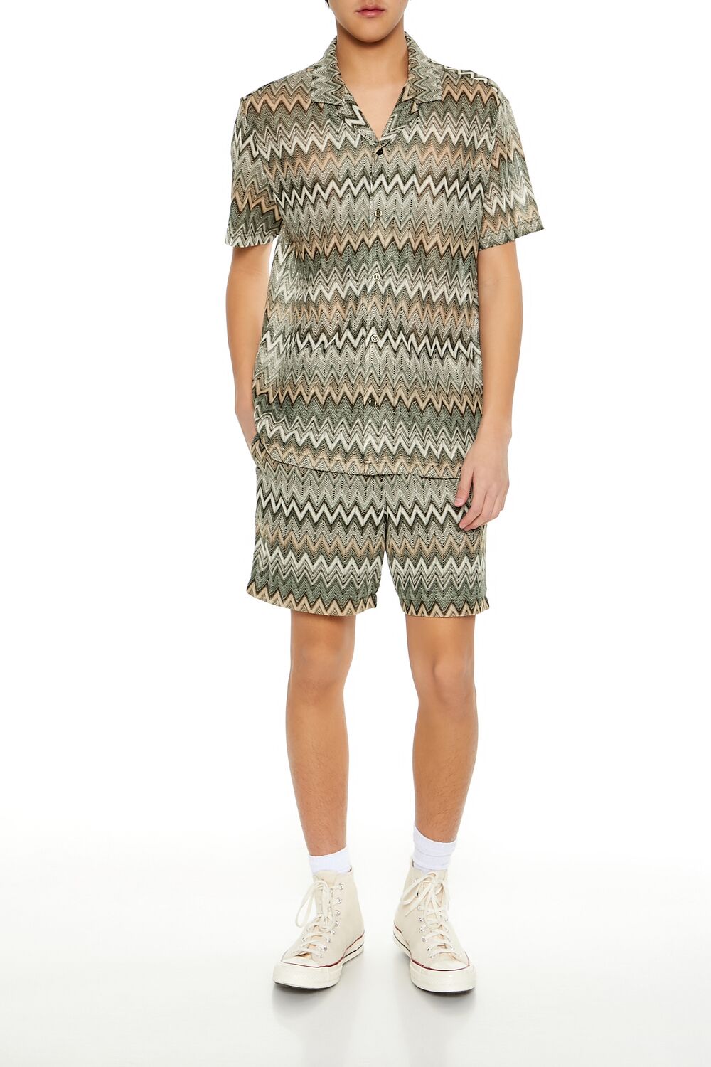 Multi Zigzag Drawstring Shorts | Forever 21 Men