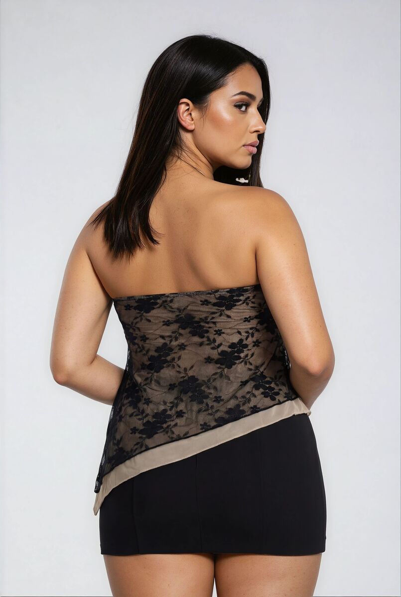Plus Size Floral Lace Asymmetrical-Hem Tube Top | Forever 21 on sale