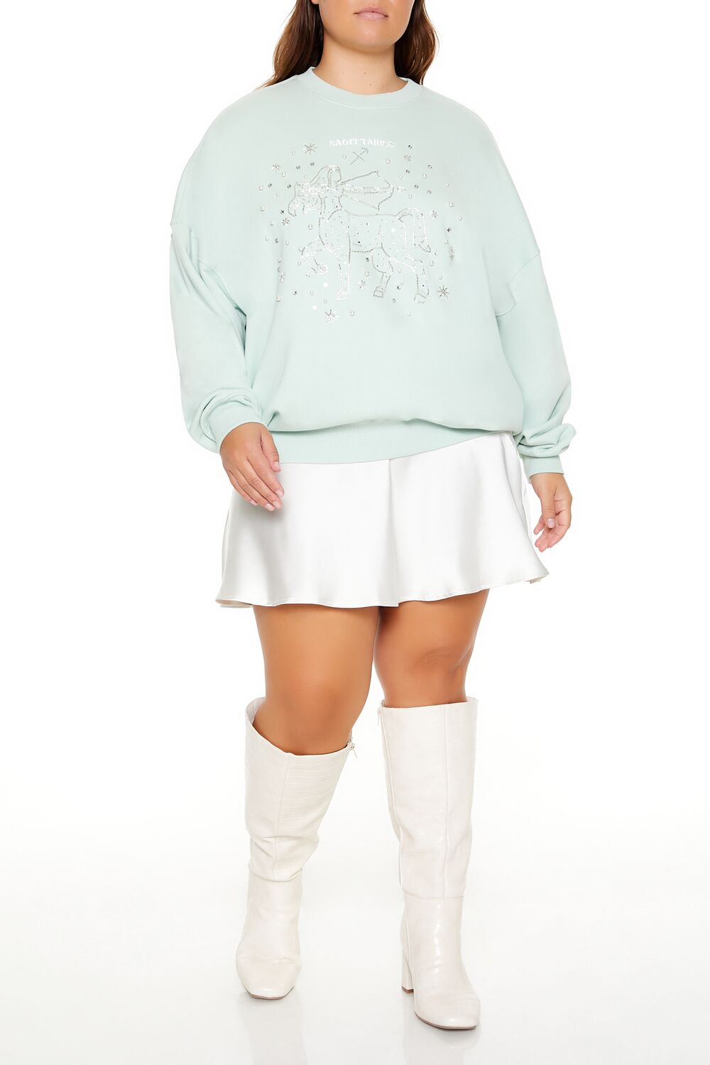 Plus Size Beaded Sagittarius Pullover | Forever 21 US