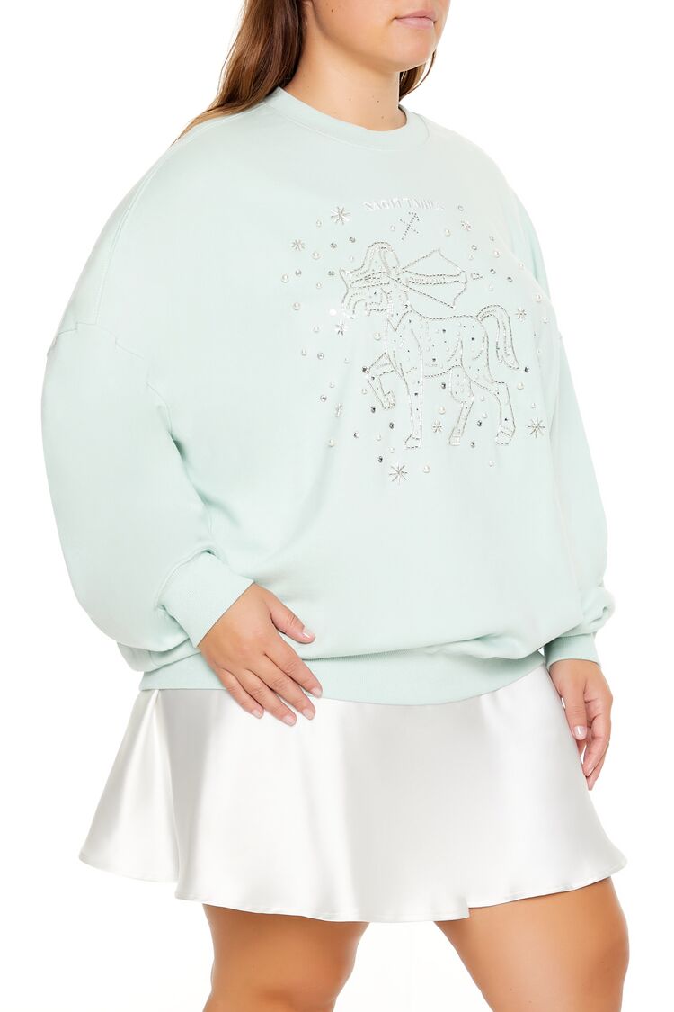 Plus Size Beaded Sagittarius Pullover | Forever 21 US