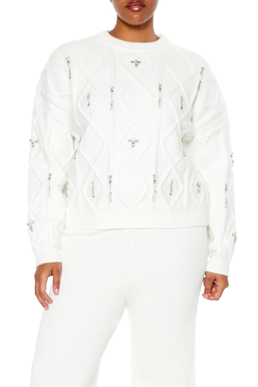 Plus Size Faux Gem Sweater | Forever 21 on sale