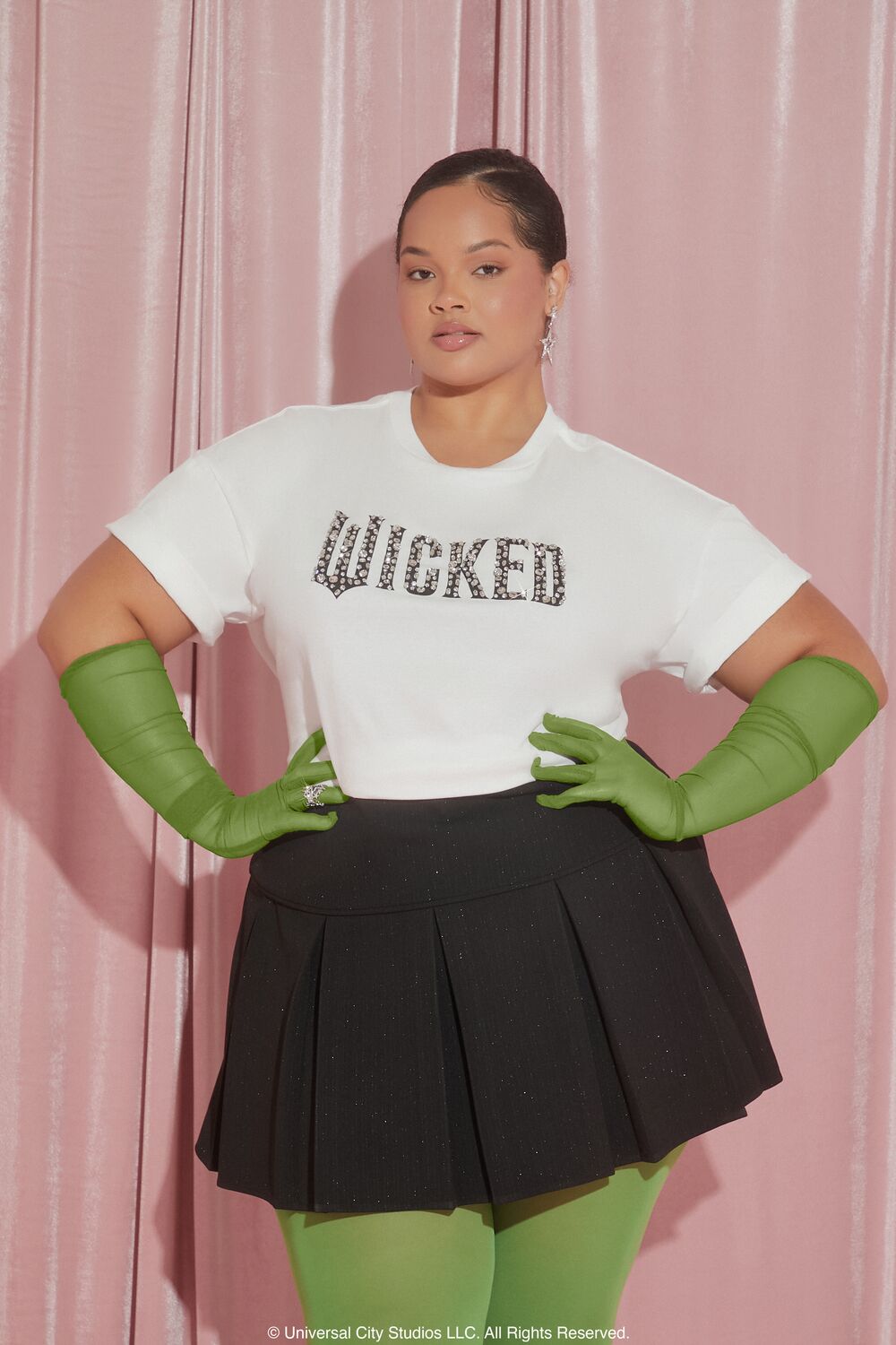 Plus Size Wicked Faux Gem Tee | Forever 21 US