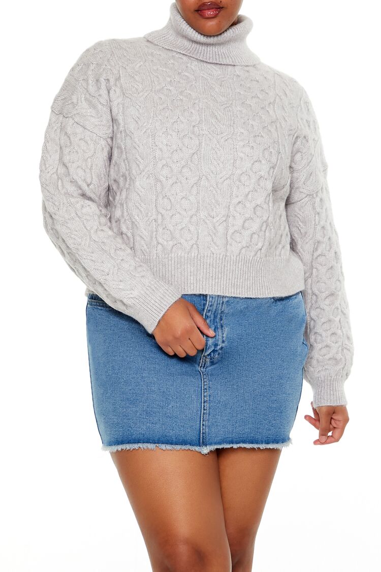 Plus Size Cable Knit Turtleneck Sweater | Forever 21 on sale