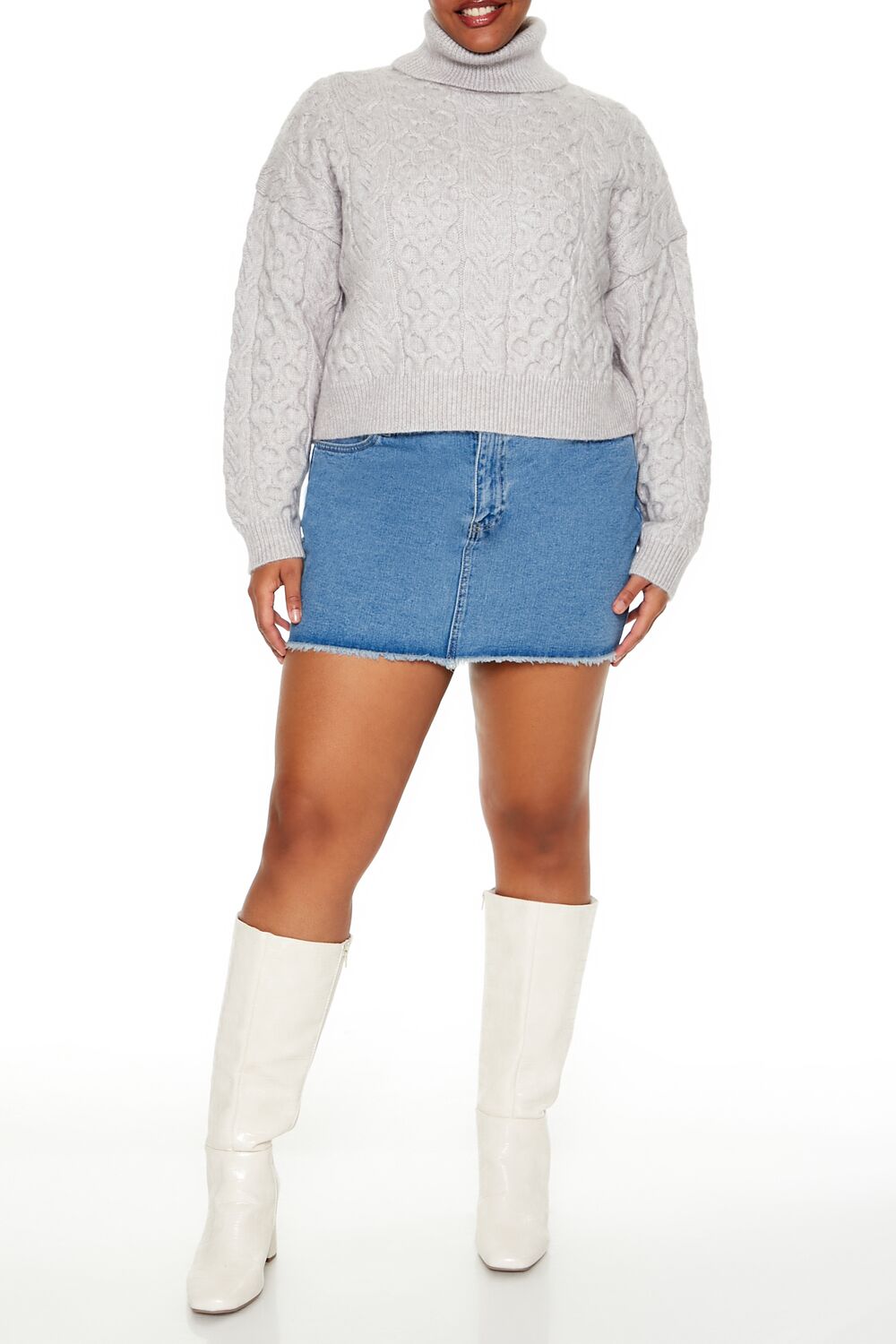 Plus Size Cable Knit Turtleneck Sweater | Forever 21 on sale