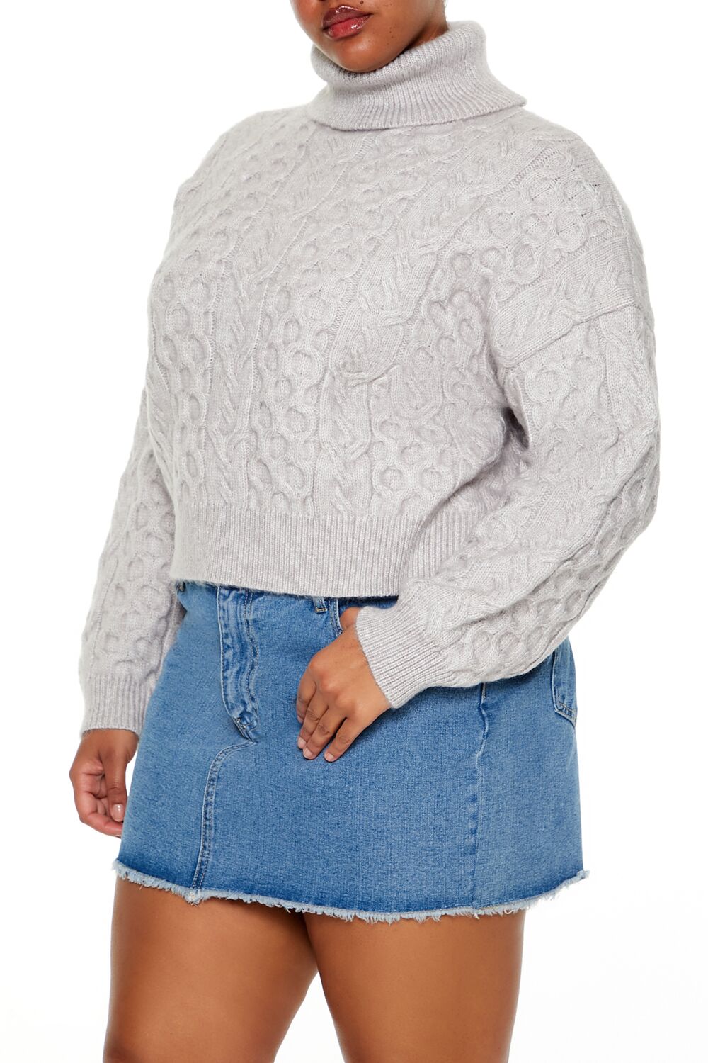 Plus Size Cable Knit Turtleneck Sweater | Forever 21 on sale
