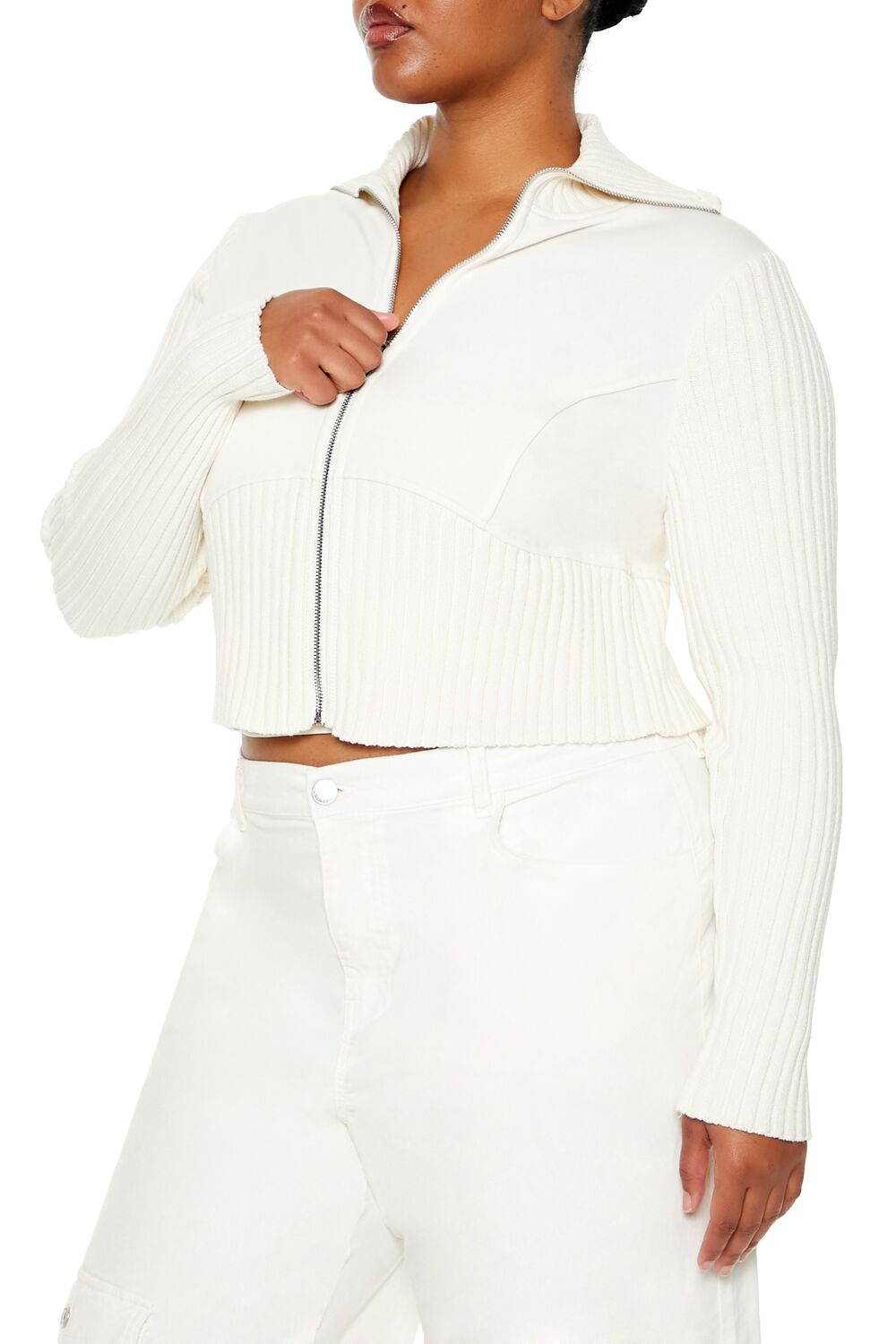 Plus Size Cropped Zip-Up Sweater | Forever 21 discount