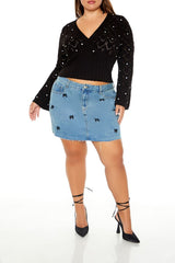 Plus Size Pointelle Surplice Sweater | Forever 21 US