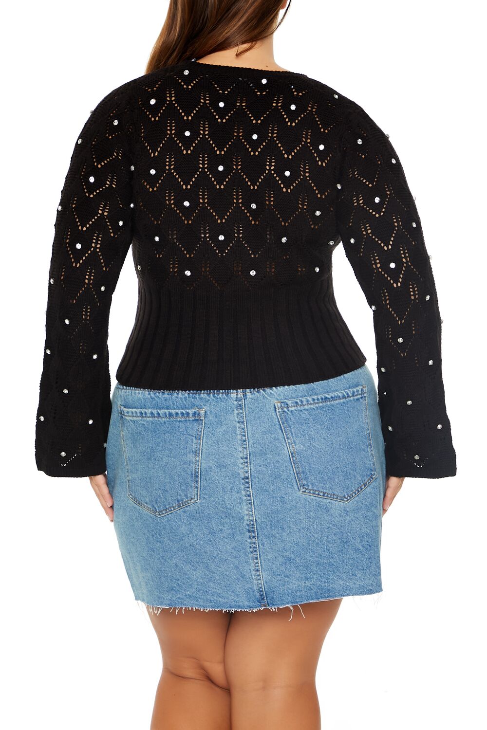 Plus Size Pointelle Surplice Sweater | Forever 21 US
