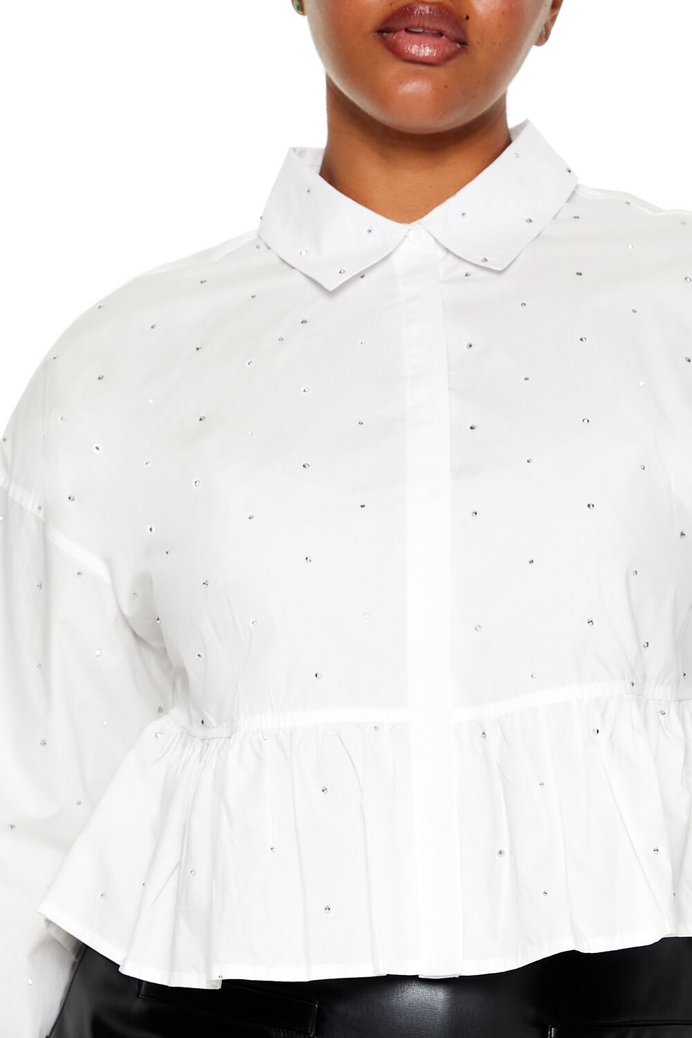 Plus Size Rhinestone Peplum Shirt | Forever 21 near me
