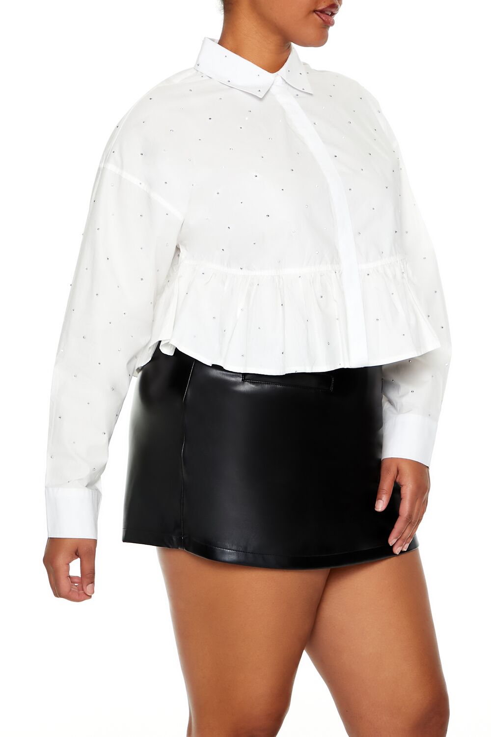 Plus Size Rhinestone Peplum Shirt | Forever 21 near me