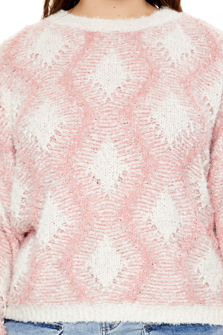 Plus Size Marled Diamond Knit Sweater | Forever 21 US