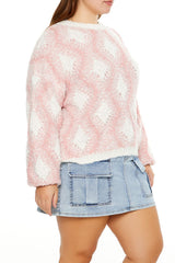 Plus Size Marled Diamond Knit Sweater | Forever 21 US