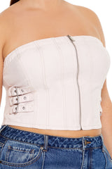 Plus Size Denim Zip-Up Tube Top | Forever 21 online