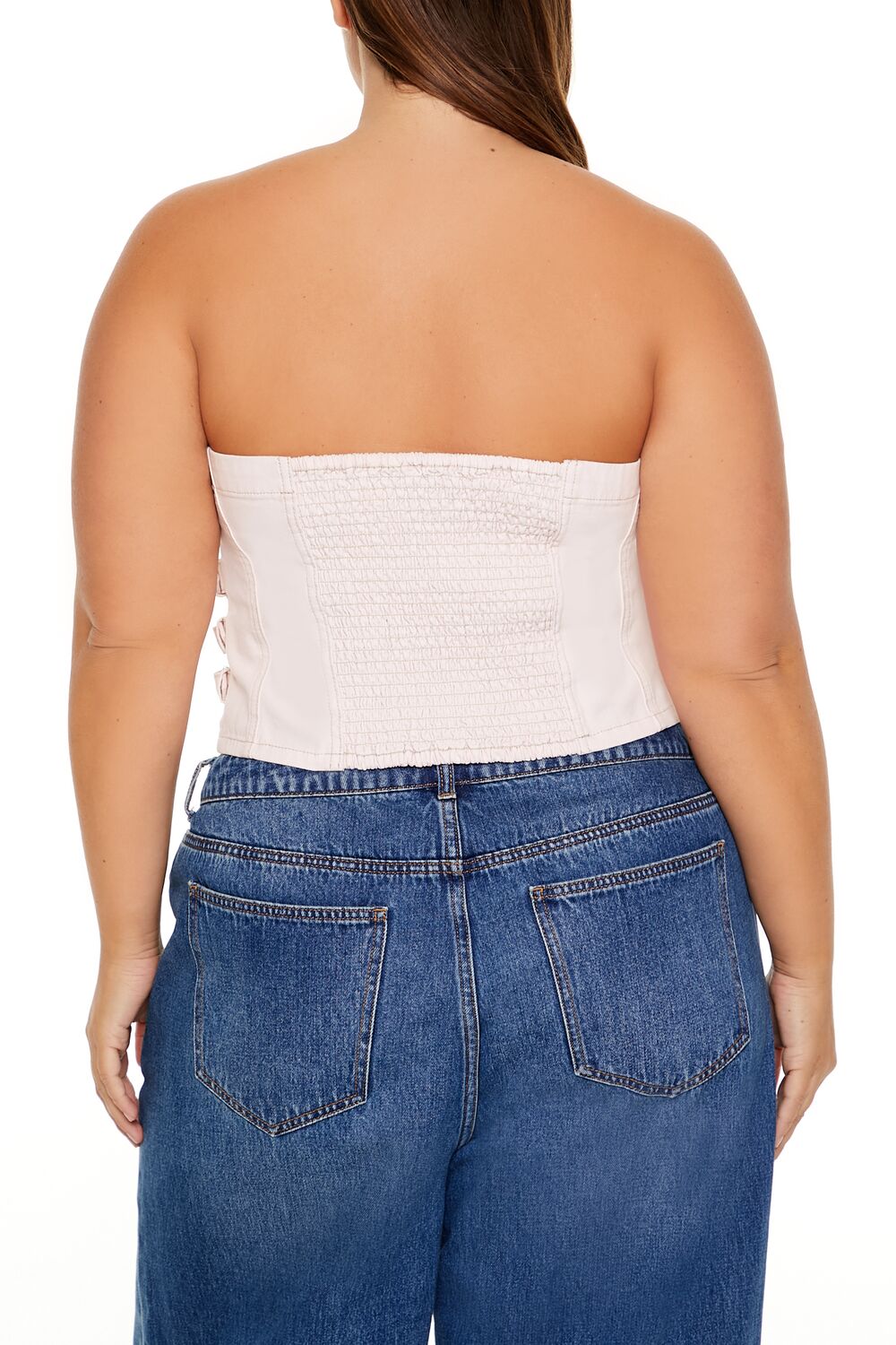Plus Size Denim Zip-Up Tube Top | Forever 21 online