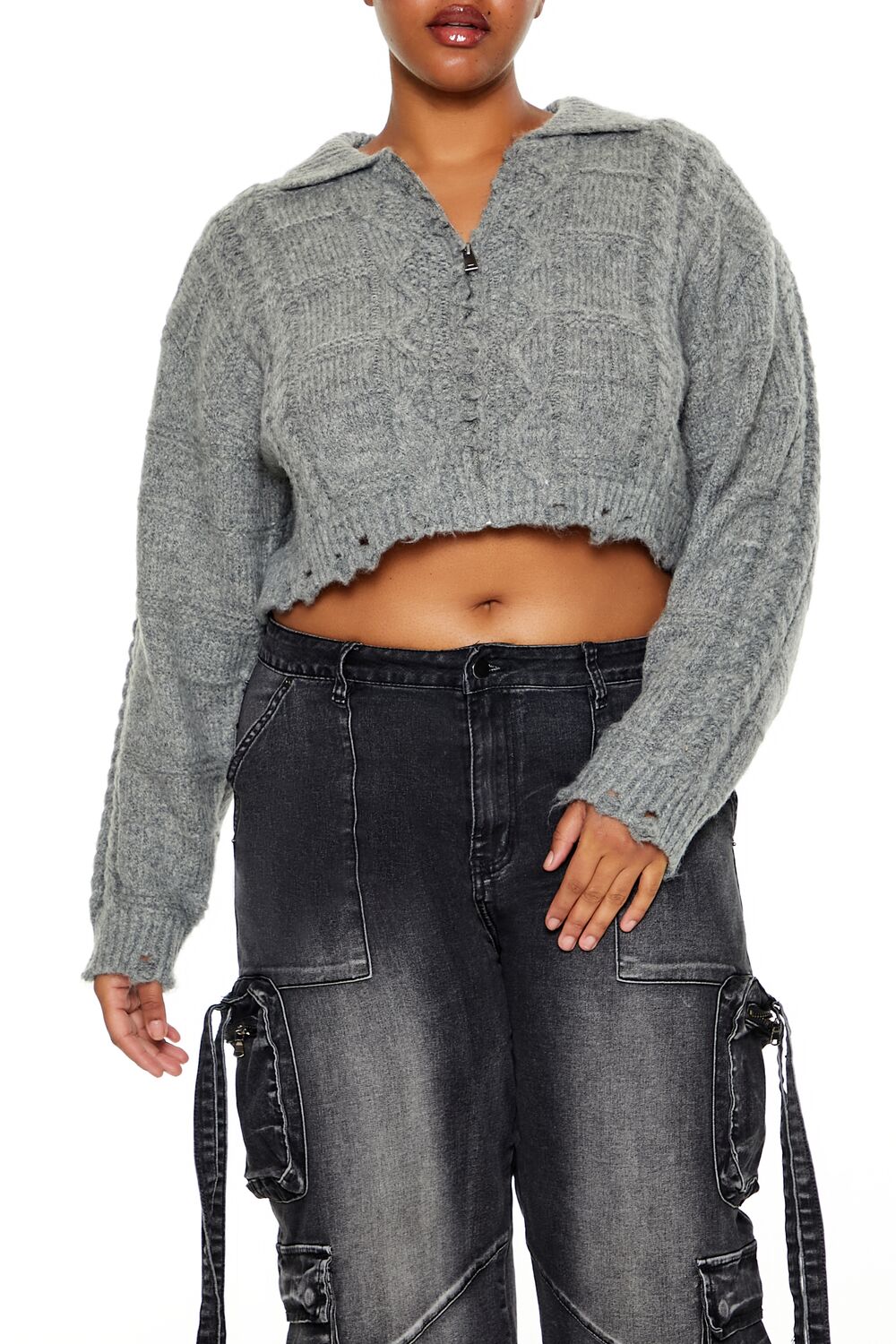 Plus Size Cable Knit Cropped Sweater | Forever 21 sale