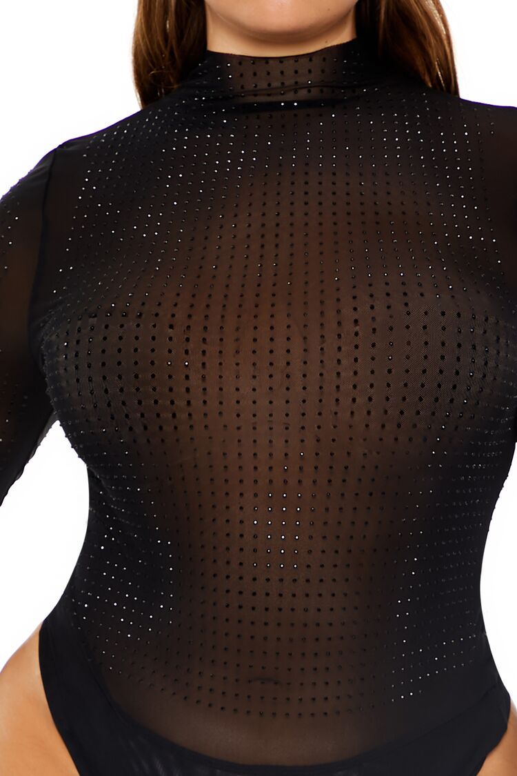Plus Size Mesh Rhinestone Bodysuit | Forever 21 discount