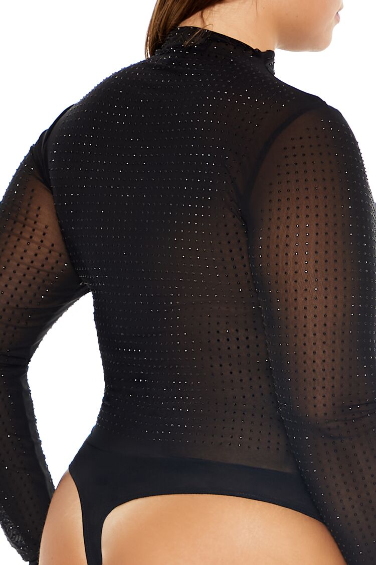 Plus Size Mesh Rhinestone Bodysuit | Forever 21 discount