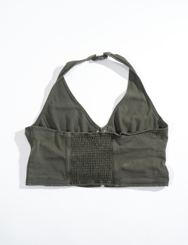 Plus Size Lace-Up Halter Top | Forever 21 online