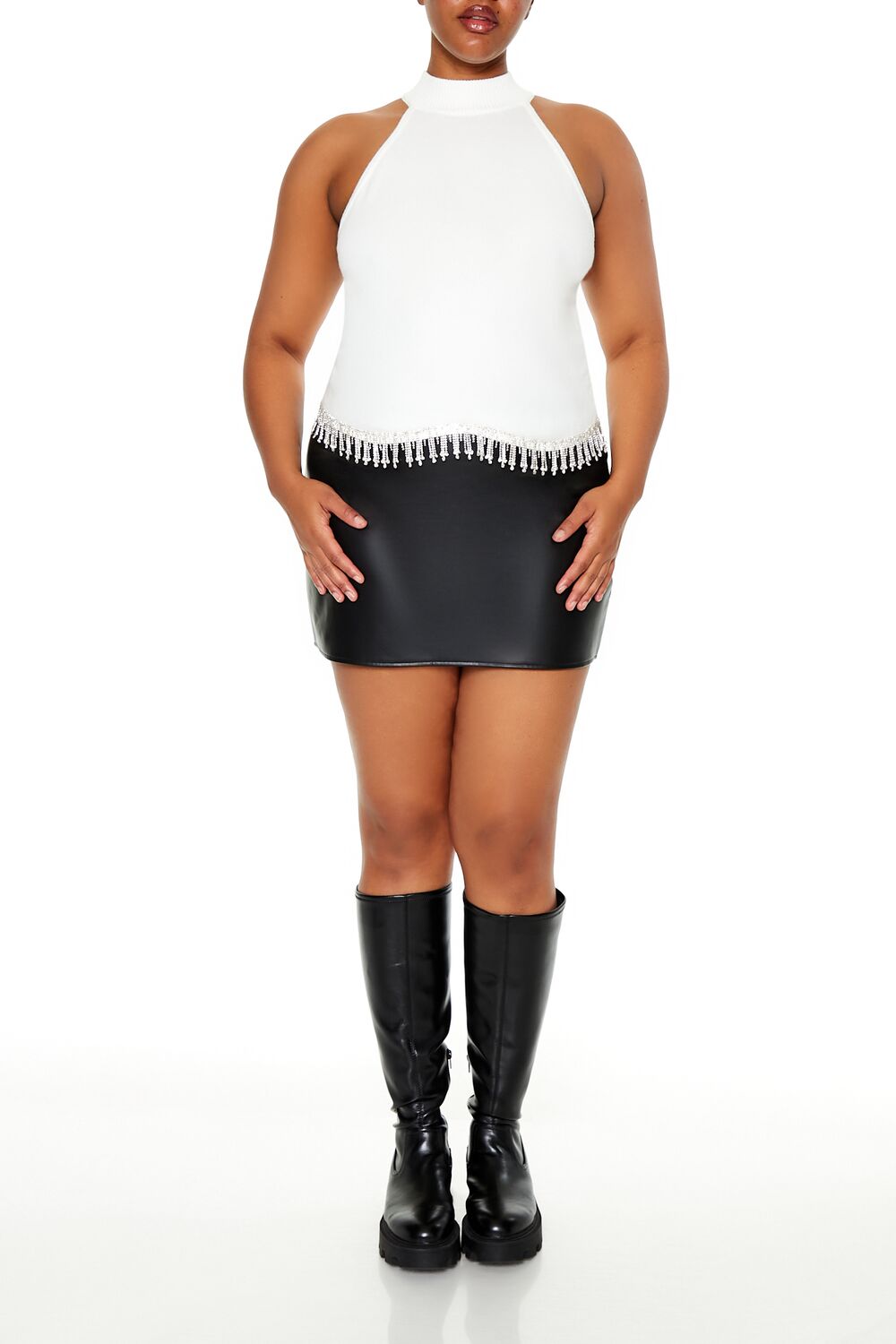 Plus Size Rhinestone-Trim Tank Top | Forever 21 discount