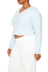 Plus Size Cropped Cable Knit Sweater | Forever 21 US