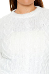 Plus Size Fuzzy Cable Knit Sweater | Forever 21 near me