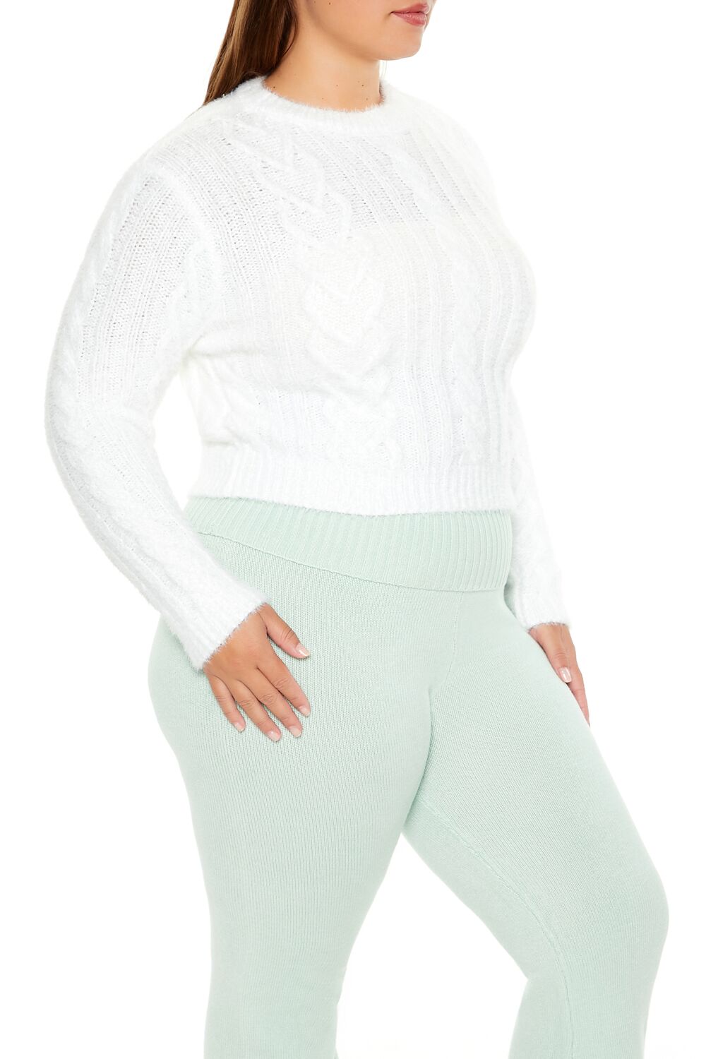 Plus Size Fuzzy Cable Knit Sweater | Forever 21 near me