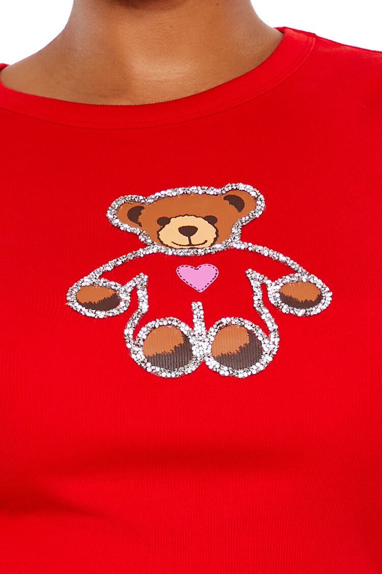 Plus Size Sequin Teddy Bear Baby Tee | Forever 21 discount