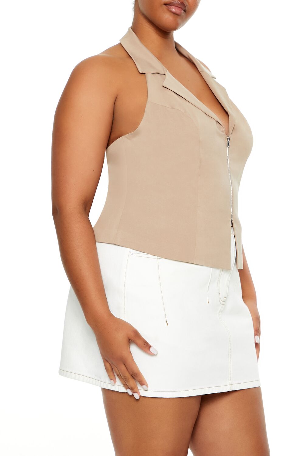 Plus Size Zip-Up Halter Crop Top | Forever 21 online
